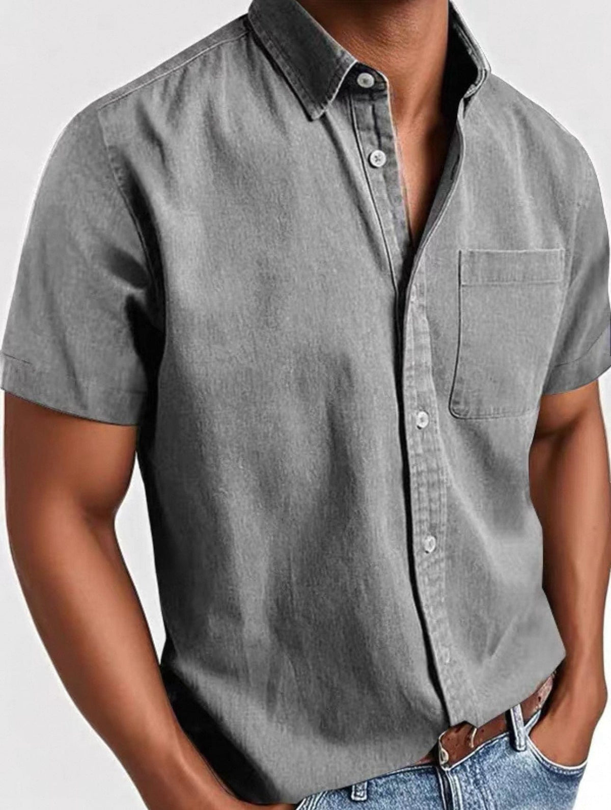 Camisa elegante de manga curta