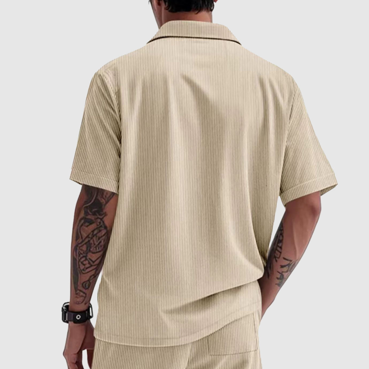 Camisa elegante de veludo cotelê para homem