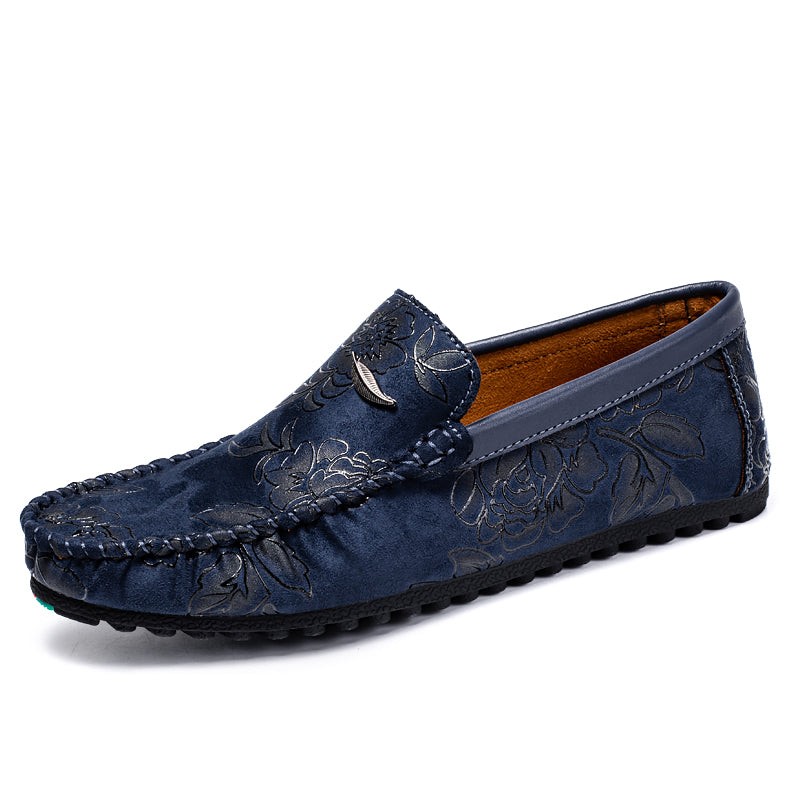Floral Leather Loafers