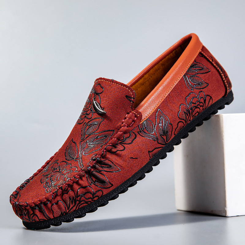 Floral Leather Loafers