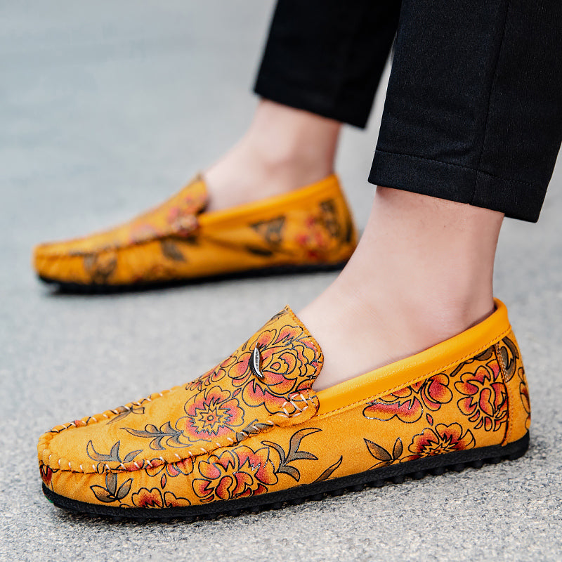 Floral Leather Loafers