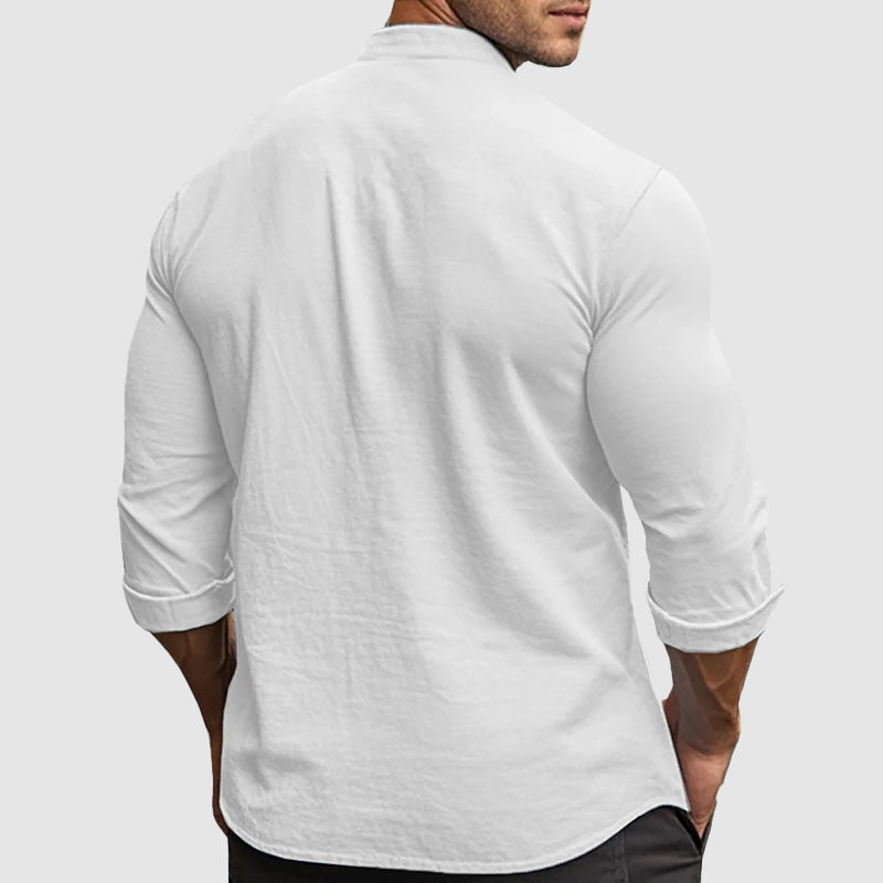 Camisa de linho respirável