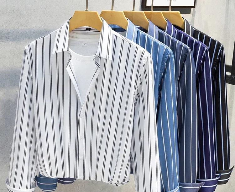 Givalli - Camisa masculina elegante às riscas