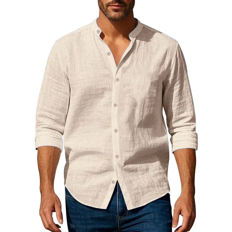 Camisa de verão em algodão e linho