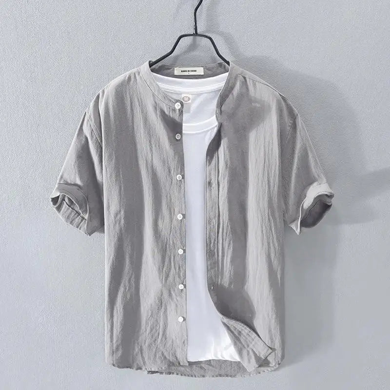 Camisa de verão de algodão e linho