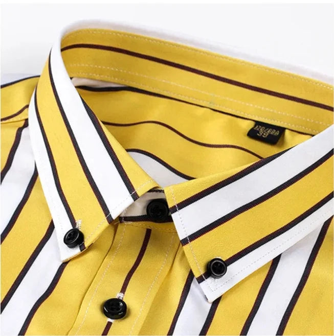 Givalli - Camisa casual às riscas para homem