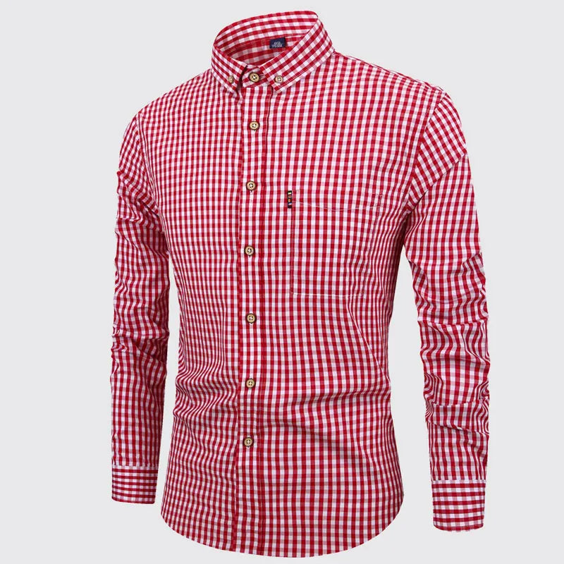 Camisa elegante de algodão xadrez