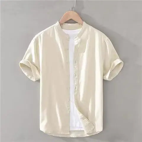 Camisa de verão de algodão e linho