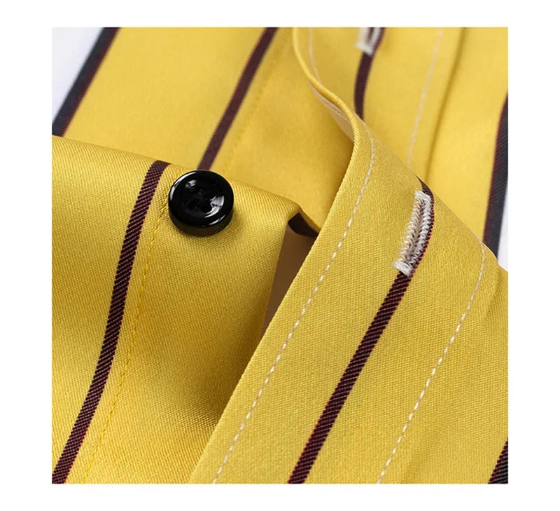 Givalli - Camisa casual às riscas para homem