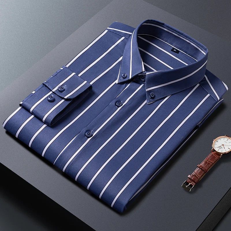 Givalli - Camisa masculina elegante às riscas