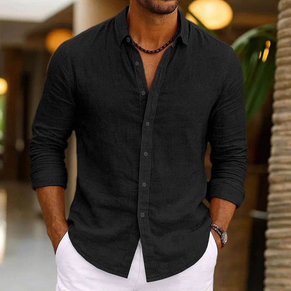Camisa elegante de algodão