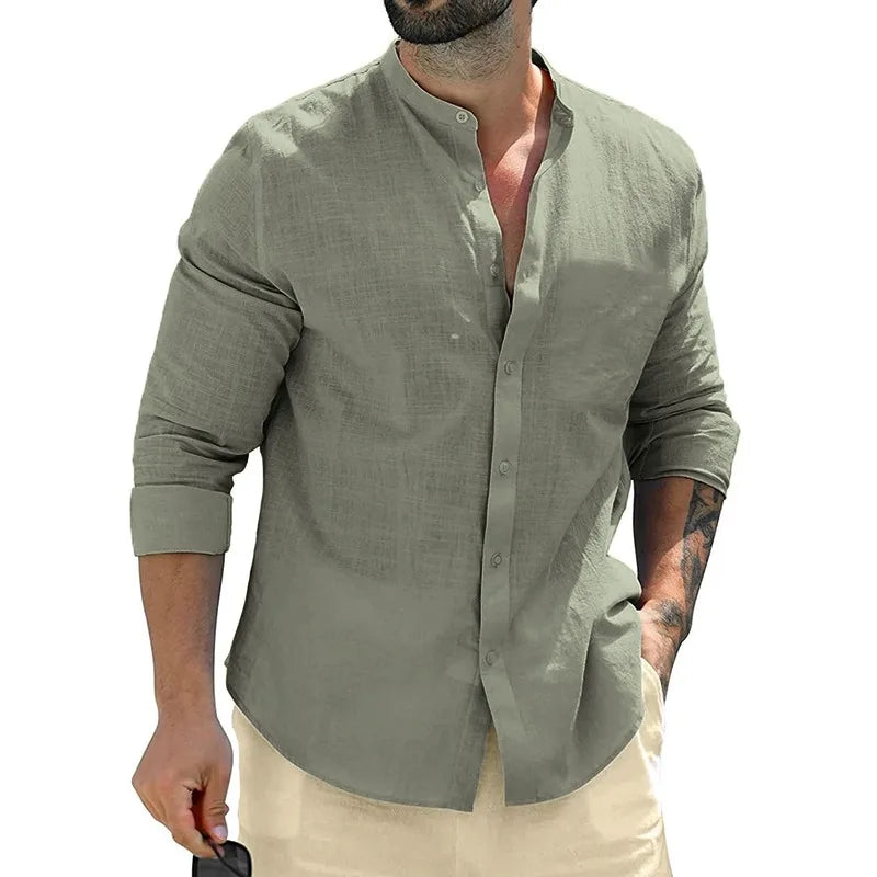 Camisa de linho para homem