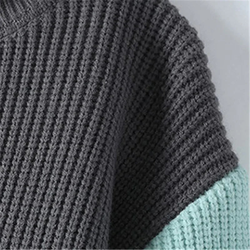 Elegant Patchwork Turtleneck