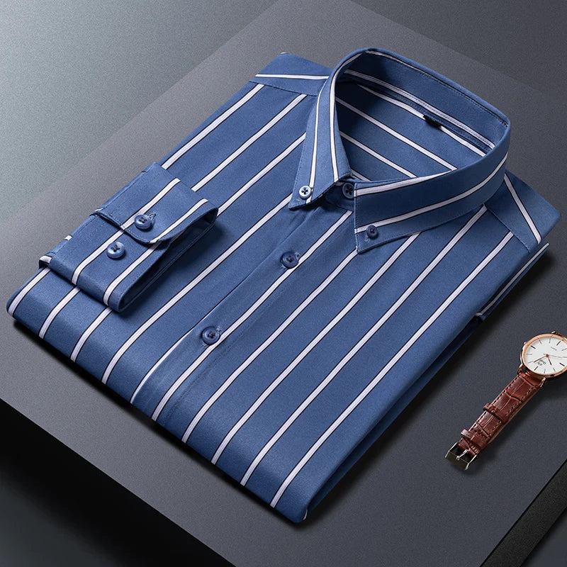 Givalli - Camisa masculina elegante às riscas