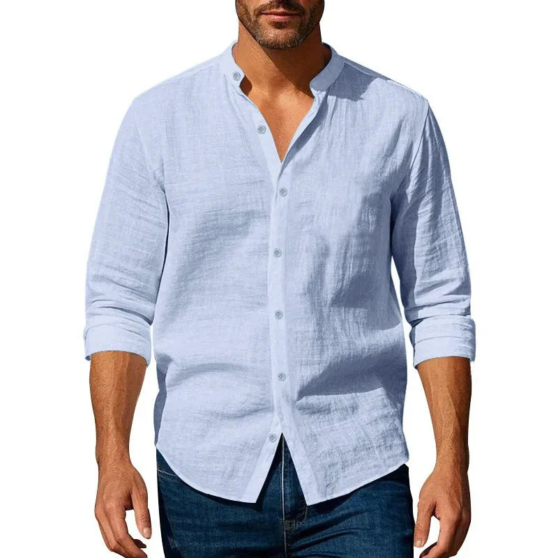 Camisa de verão em algodão e linho