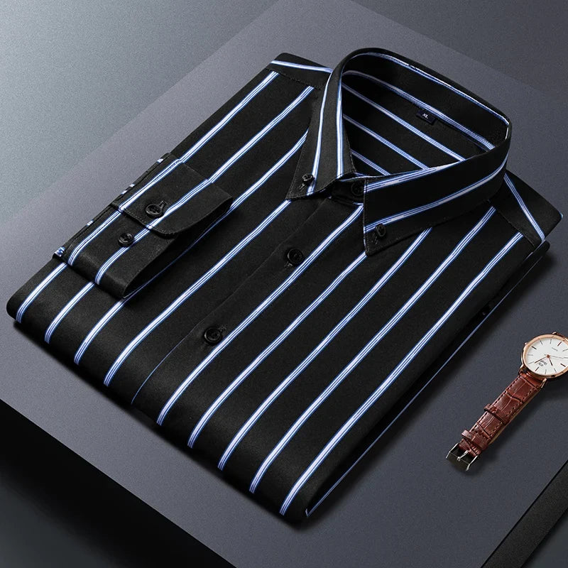 Givalli - Camisa masculina elegante às riscas