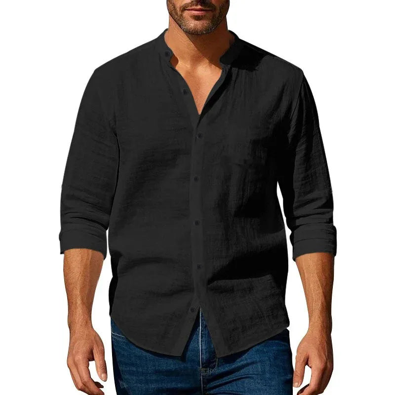 Camisa de verão em algodão e linho