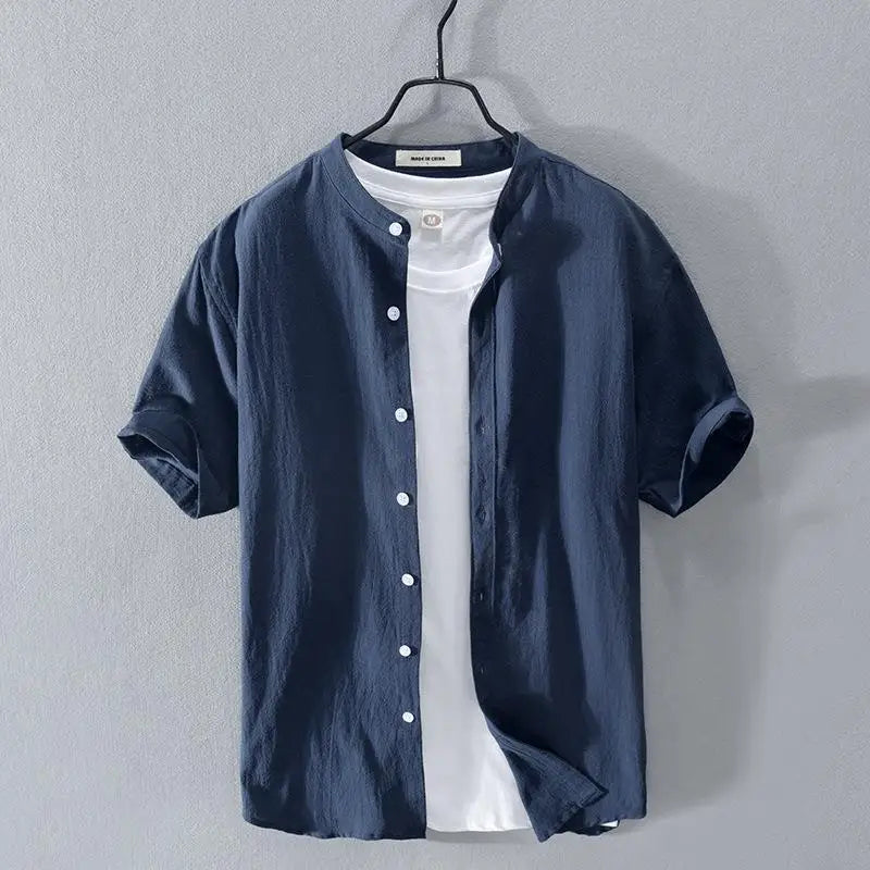 Camisa de verão de algodão e linho