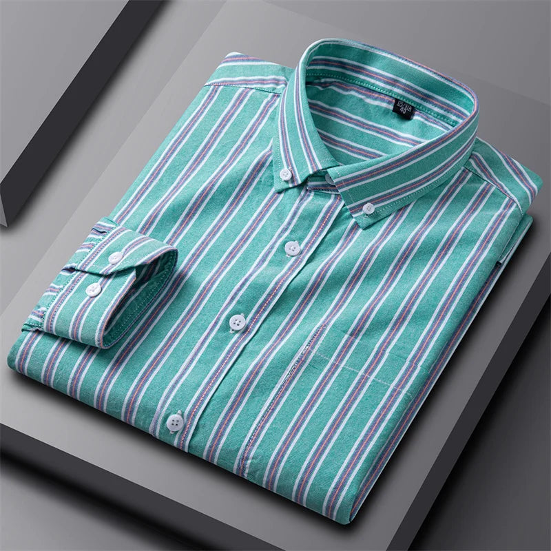 Givalli - Camisa Oxford elegante para homem