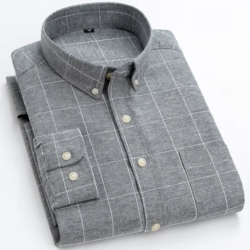 Camisa de algodão de manga comprida