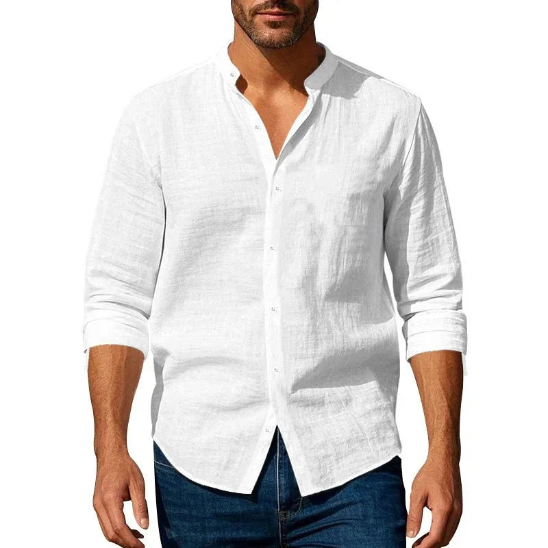 Camisa de verão em algodão e linho