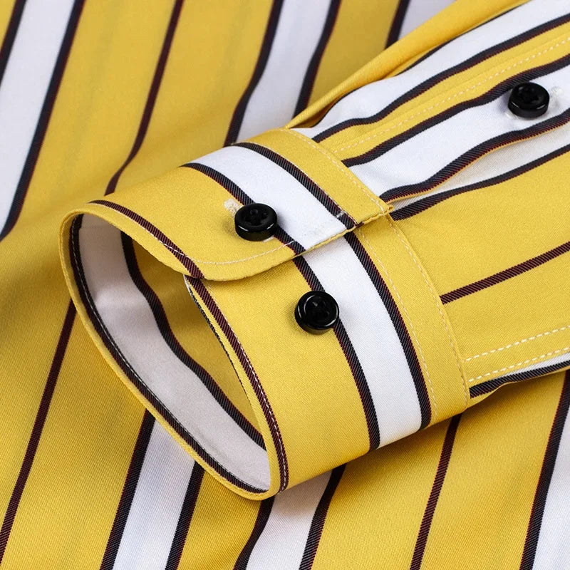 Givalli - Camisa casual às riscas para homem