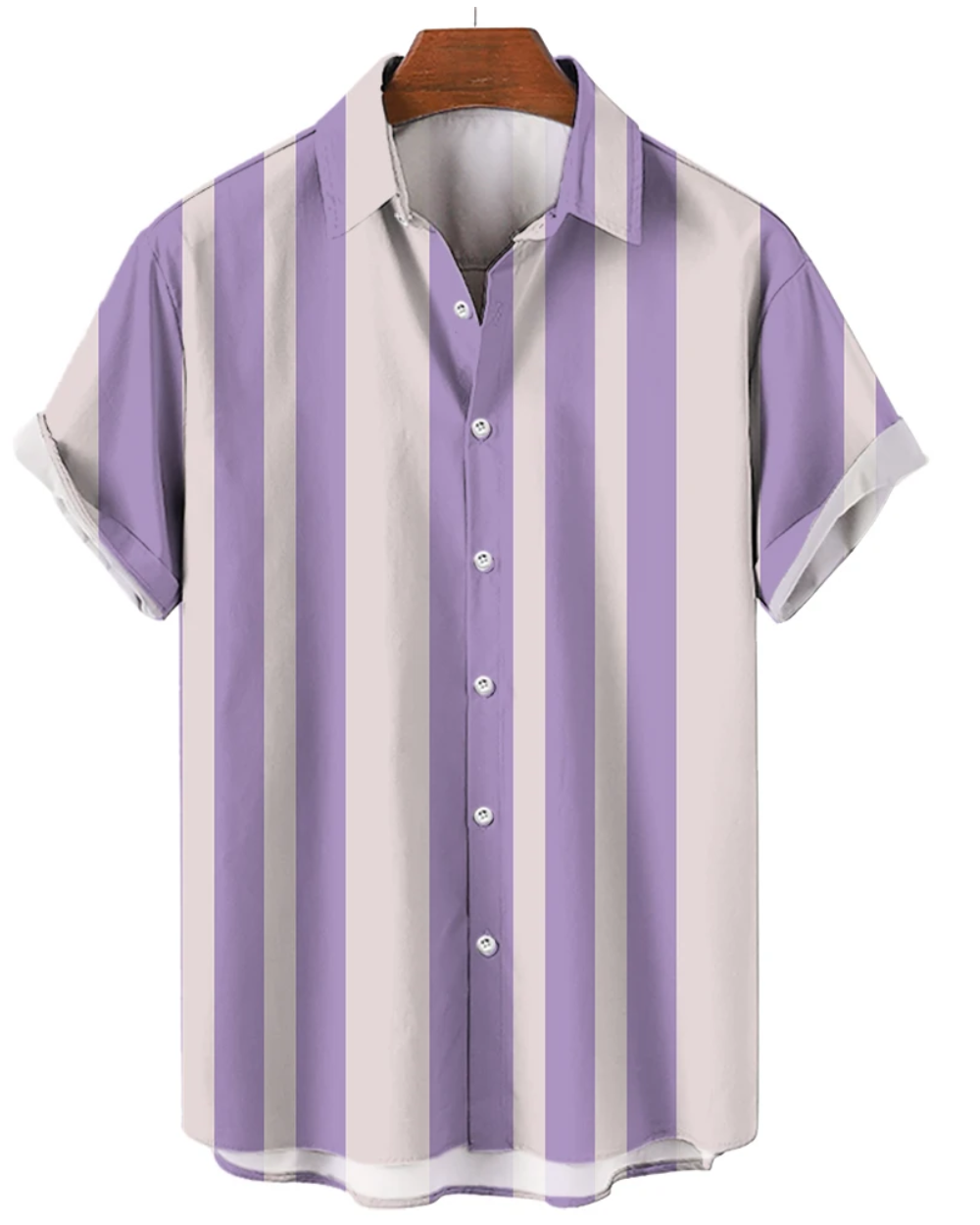 Camisa de verão às riscas de manga curta