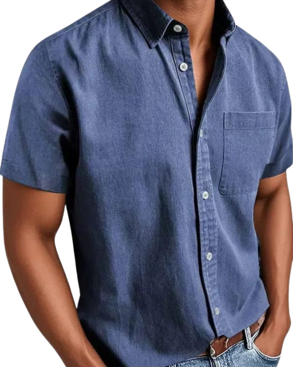 Camisa elegante de manga curta