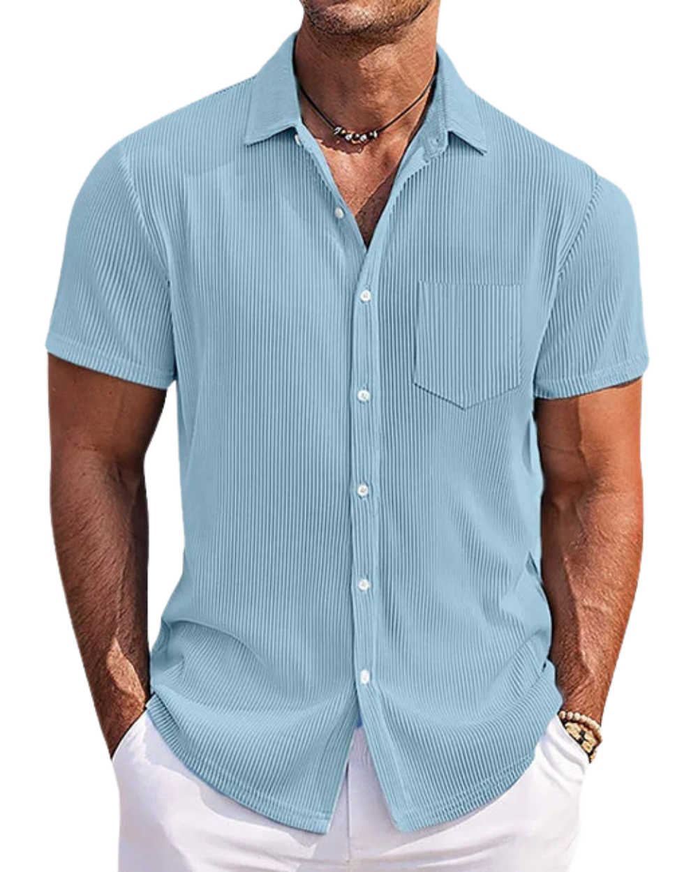 Camisa de verão elegante às riscas