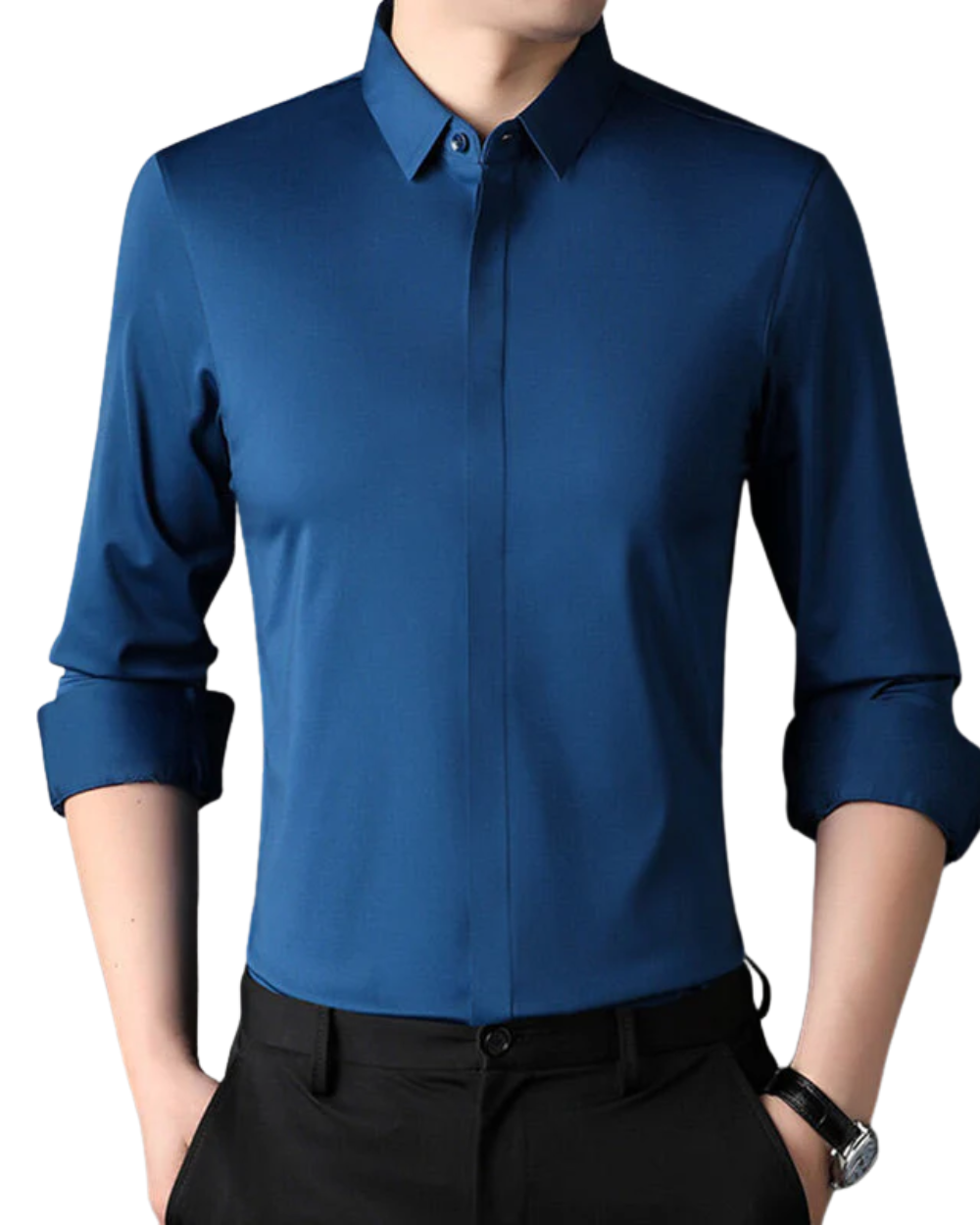 Camisa elástica que não fica com rugas