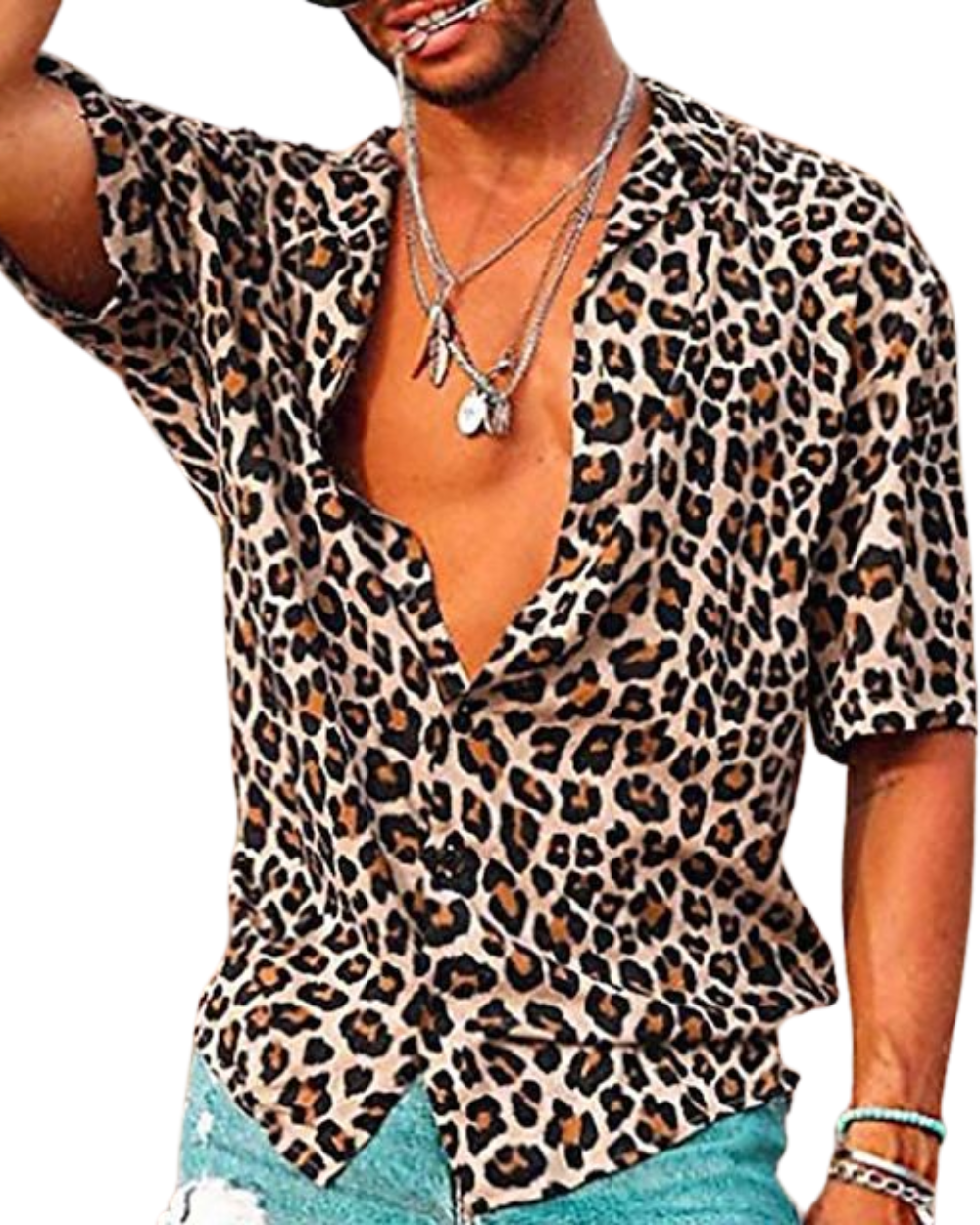 Camisa com padrão de leopardo
