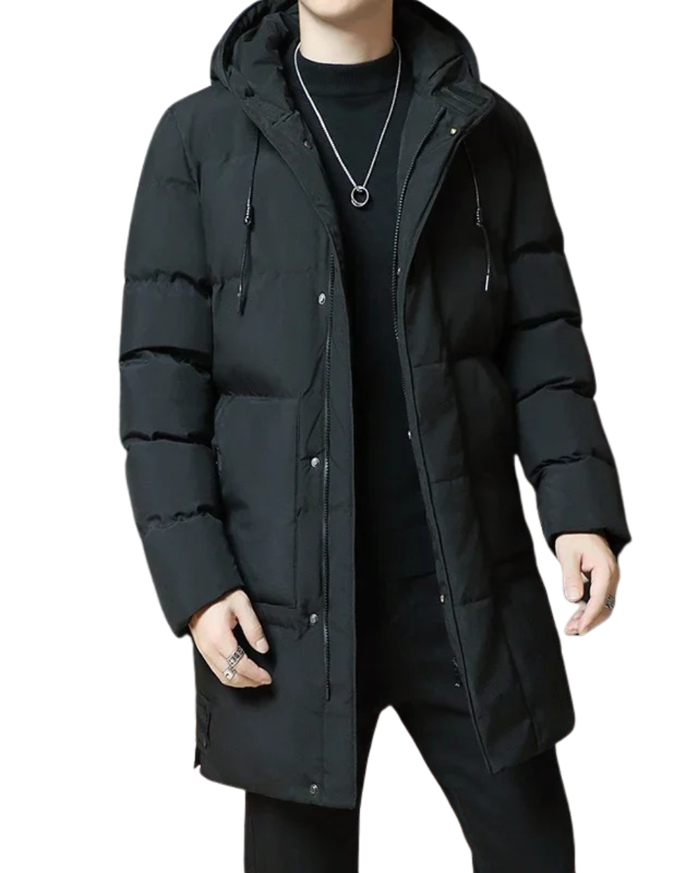 Casaco de inverno comprido e elegante