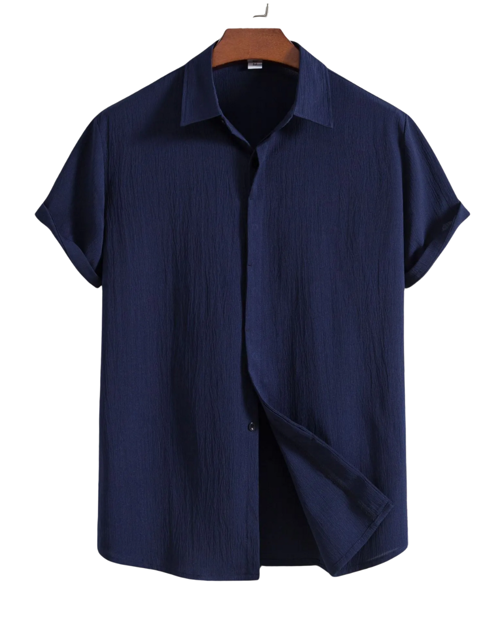 Camisa de manga curta em algodão e linho