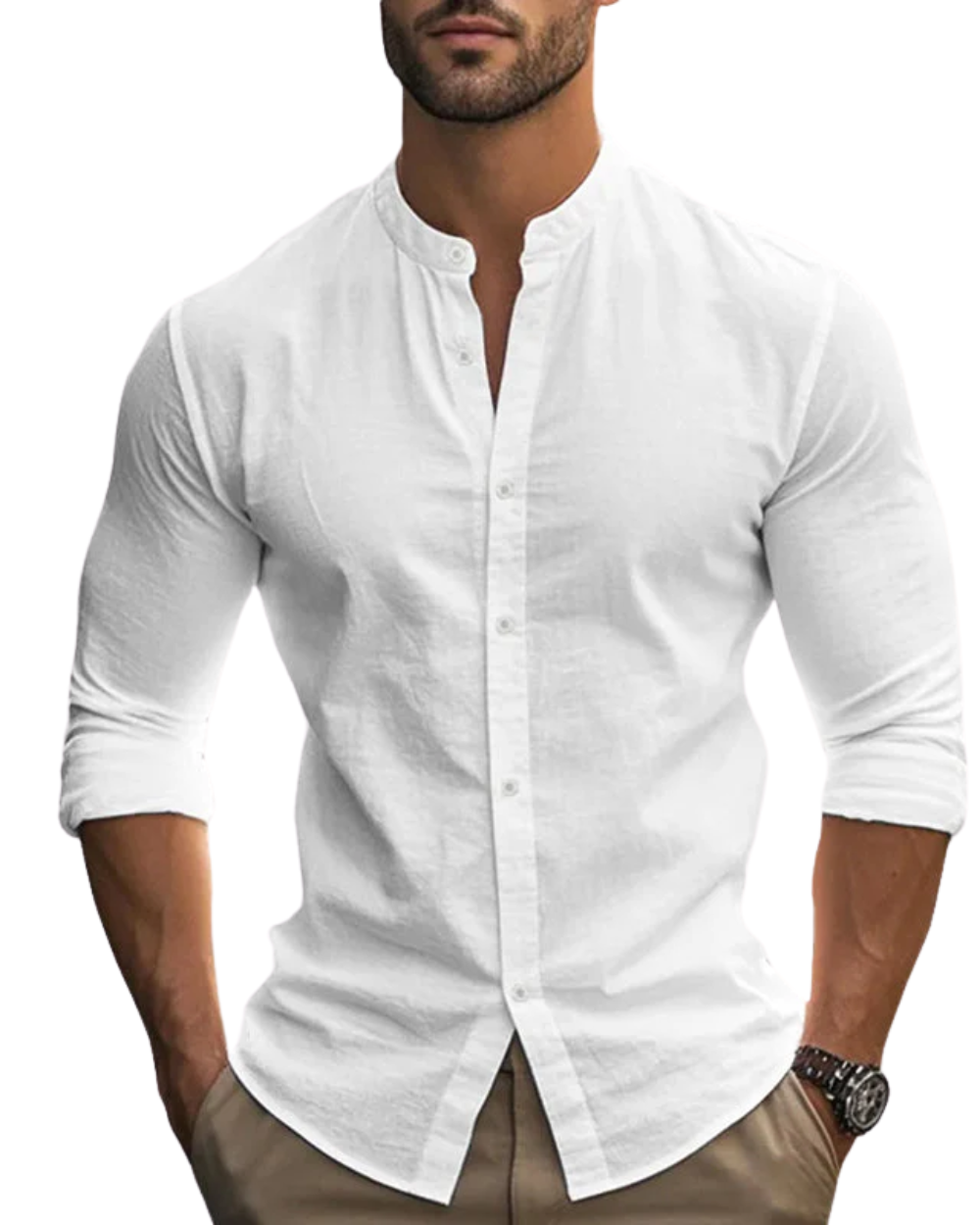 Camisa de linho respirável