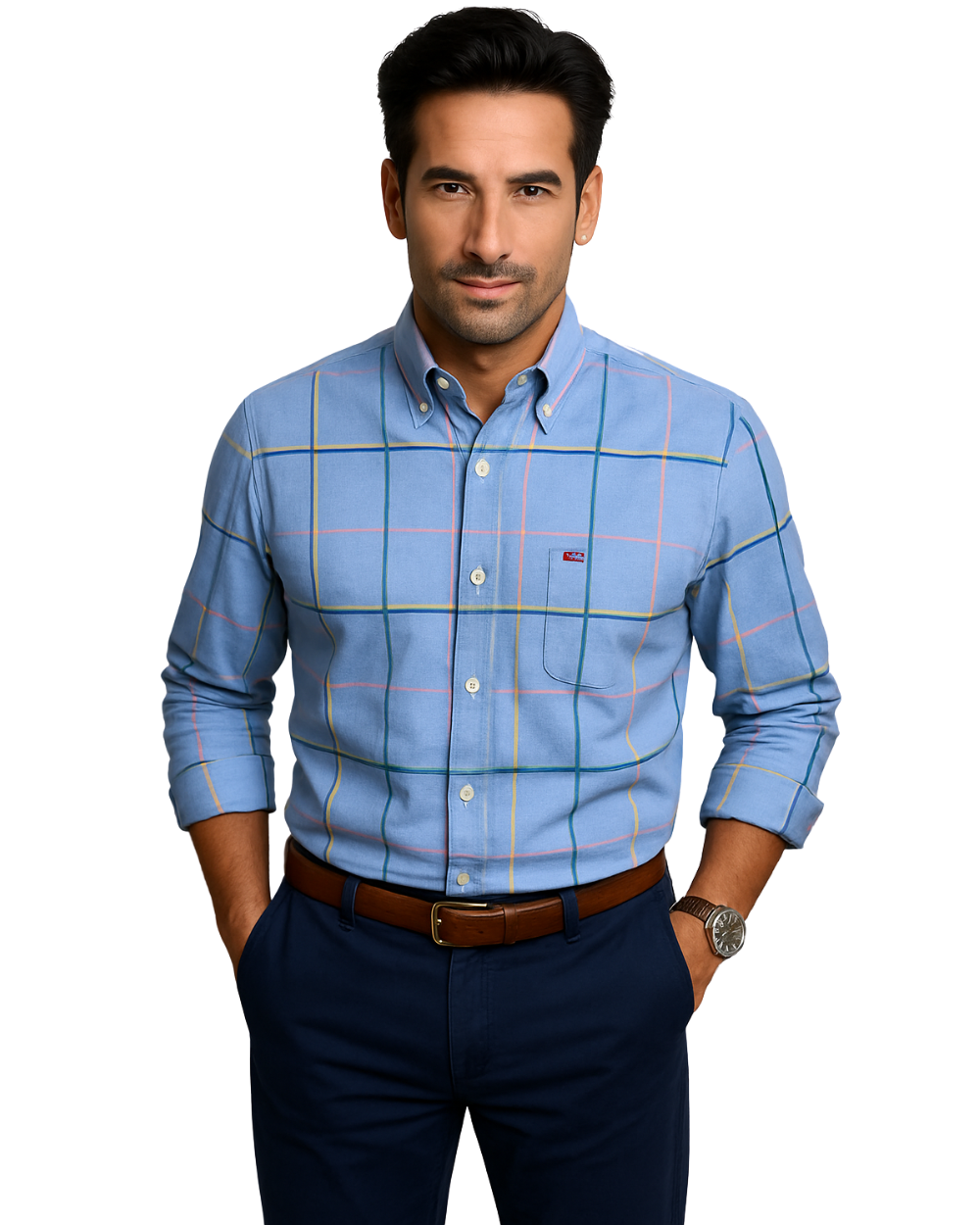 Givalli - Camisa elegante de algodão para homem