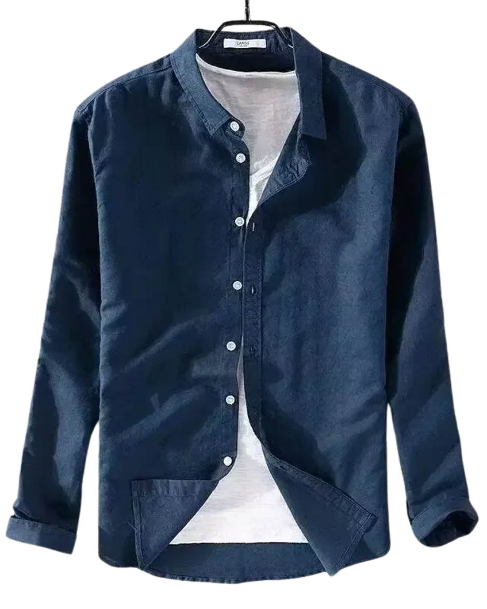 Camisa informal de algodão e linho