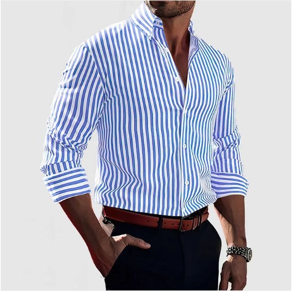 Camisa elegante às riscas