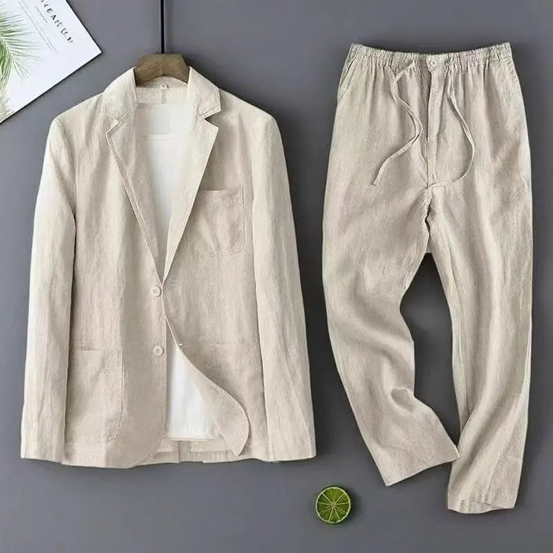 Conjunto de roupa de cama de linho para uso casual