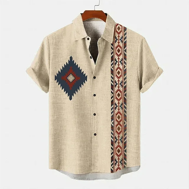 Camisa vintage de manga curta
