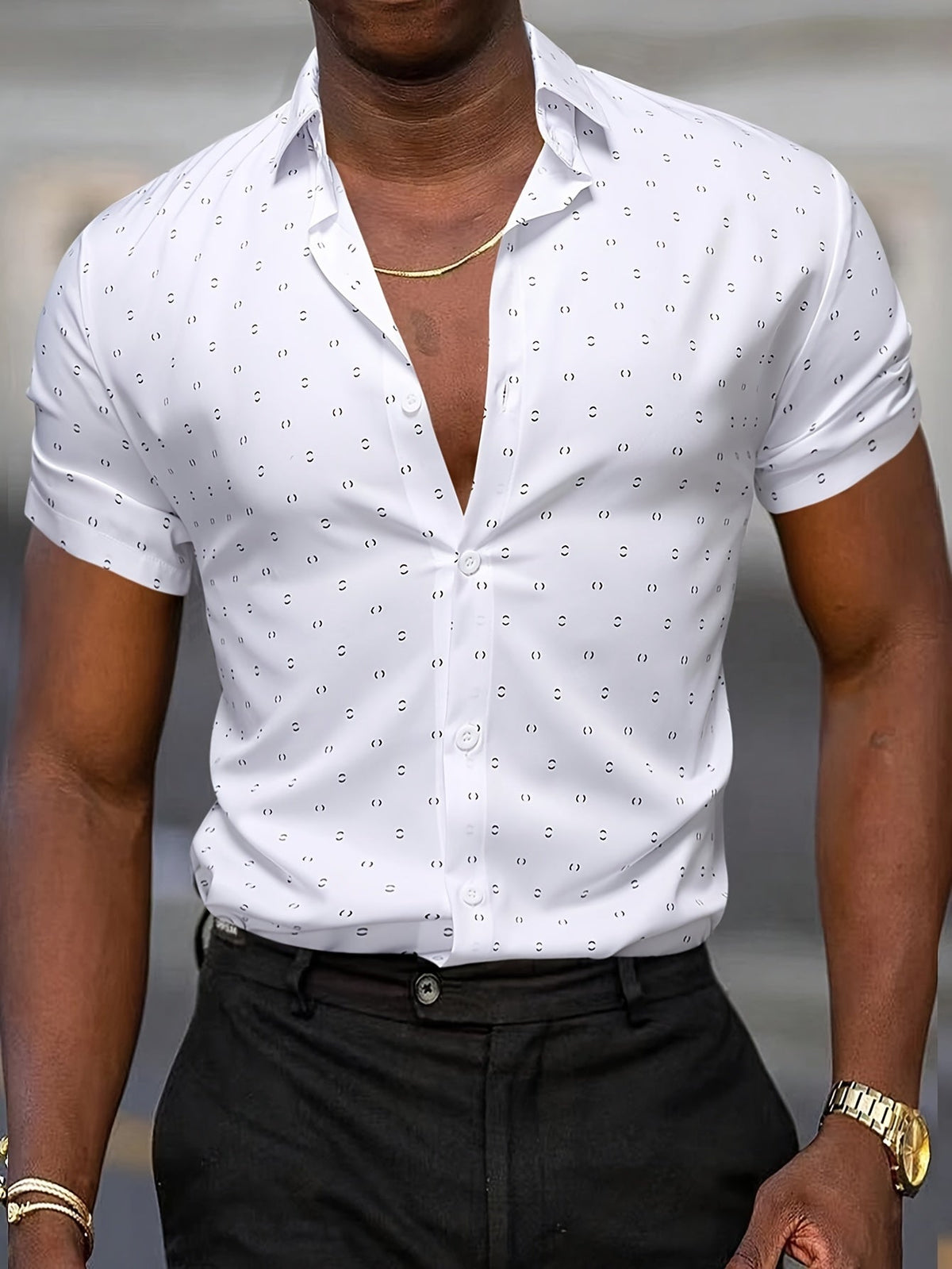 Camisa elegante de manga curta