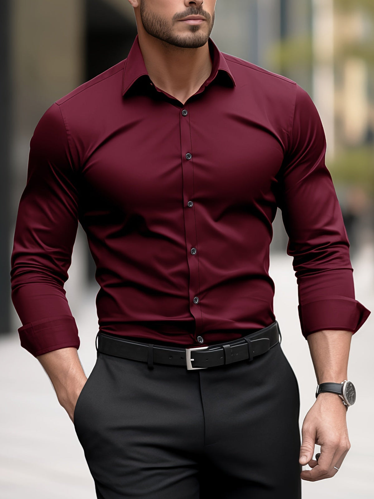 Camisa de vestir de corte justo
