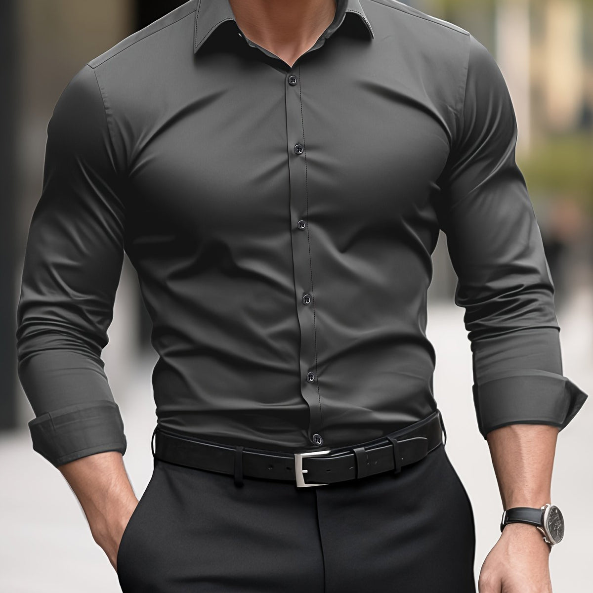 Camisa de vestir de corte justo