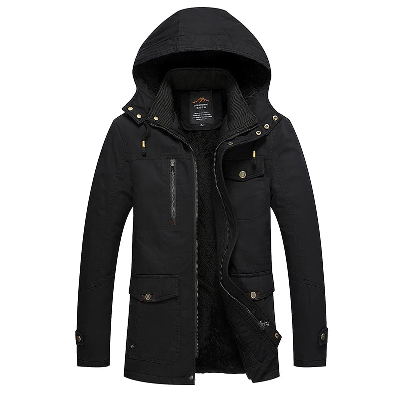 Casaco de inverno elegante, forrado a algodão
