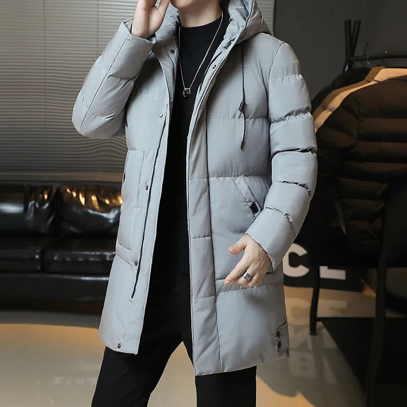 Casaco de inverno comprido e elegante