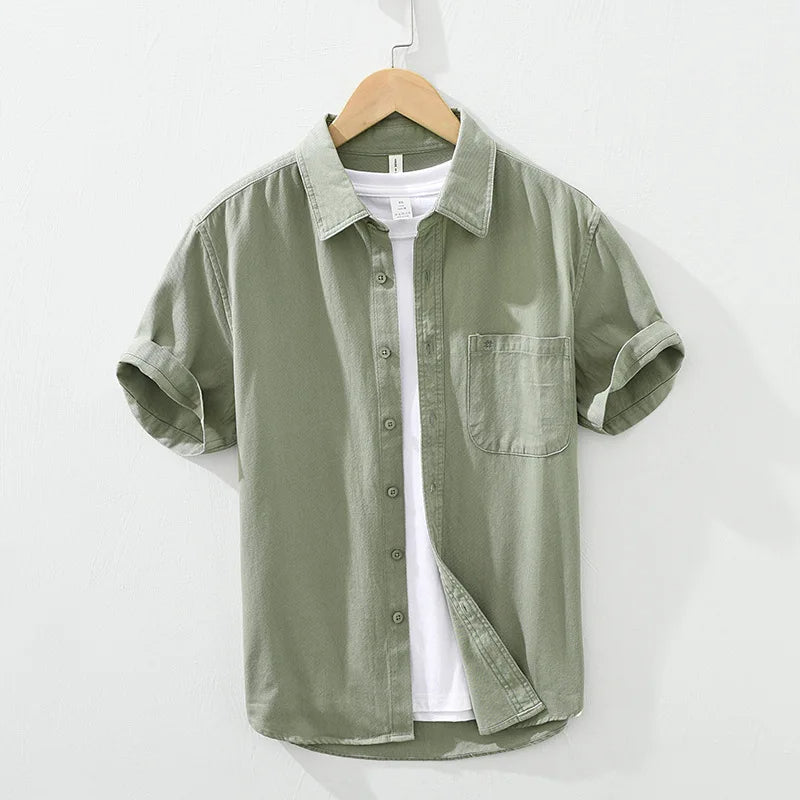 Camisa de algodão de manga curta